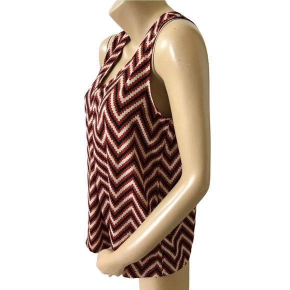 PLEIONE Womens Size Small Sleeveless Chevron Striped Tank Top Shirt - Picture 3 of 5